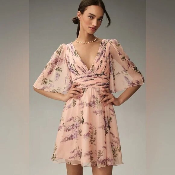 Anthropologie Dresses & Skirts - Anthropologie Mac Duggal Short-Sleeve V-Neck Mini Dress